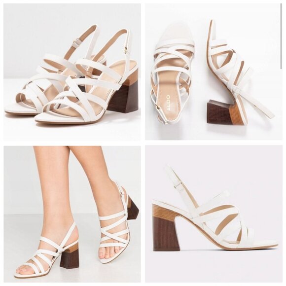 Aldo Dindiloa White Women's Heels white 3.5 inch heel - Picture 1 of 16